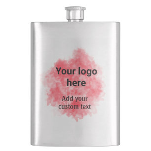 Simple red watercolor add your logo custom text mi flask