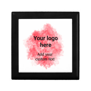 Simple red watercolor add your logo custom text mi gift box