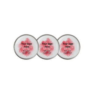 Simple red watercolor add your logo custom text mi golf ball marker