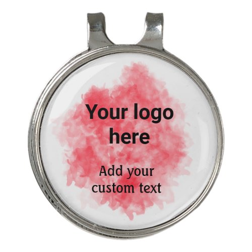 Simple red watercolor add your logo custom text mi golf hat clip