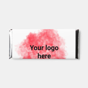 Simple red watercolor add your logo custom text mi hershey bar favors