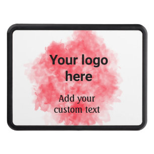 Simple red watercolor add your logo custom text mi hitch cover
