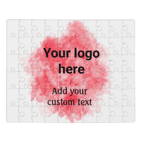 Simple red watercolor add your logo custom text mi jigsaw puzzle