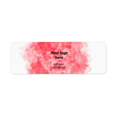 Simple red watercolor add your logo custom text mi label