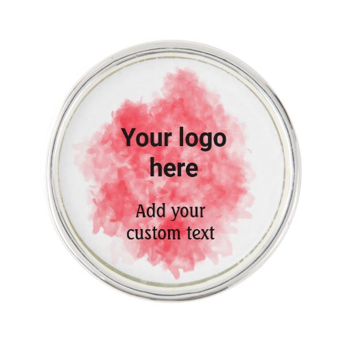 Simple red watercolor add your logo custom text mi lapel pin
