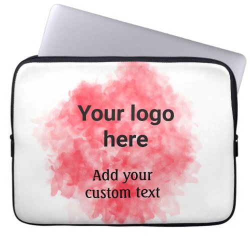 Simple red watercolor add your logo custom text mi laptop sleeve