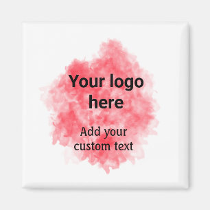 Simple red watercolor add your logo custom text mi magnet