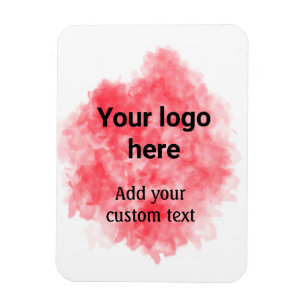 Simple red watercolor add your logo custom text mi magnet