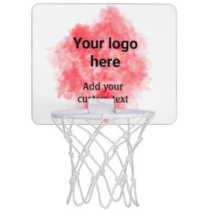 Simple red watercolor add your logo custom text mi mini basketball hoop