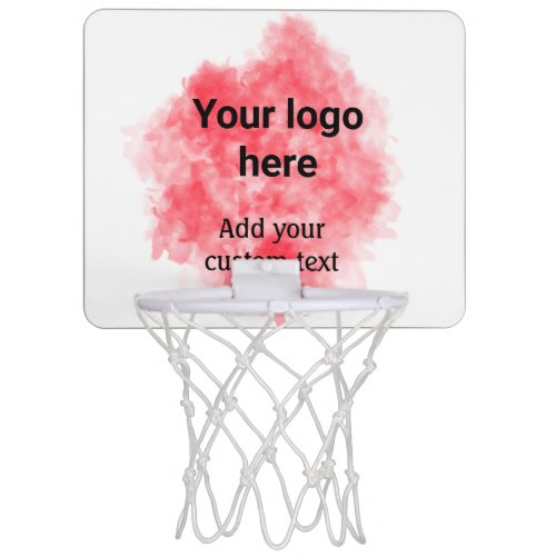 Simple red watercolor add your logo custom text mi mini basketball hoop