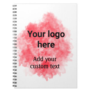 Simple red watercolor add your logo custom text mi notebook