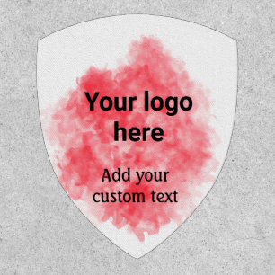Simple red watercolor add your logo custom text mi patch