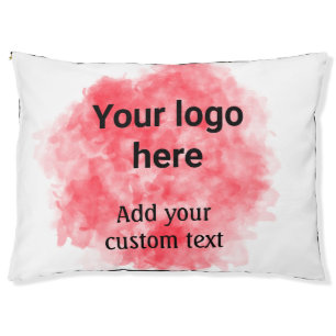 Simple red watercolor add your logo custom text mi pet bed