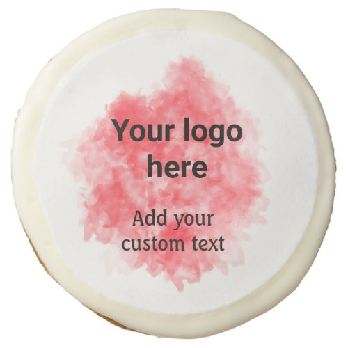 Simple red watercolor add your logo custom text mi sugar cookie