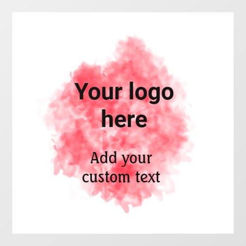 Simple red watercolor add your logo custom text mi window cling