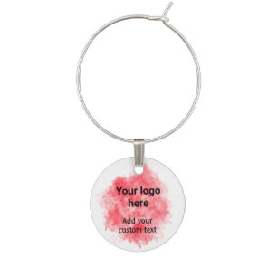 Simple red watercolor add your logo custom text mi wine charm