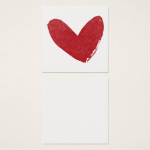Simple, Red, Watercolor Heart 03 Note Cards