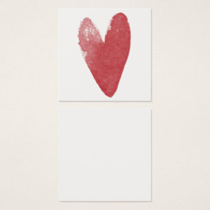 Simple, Red, Watercolor Heart 04 Note Cards