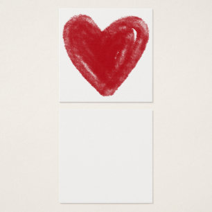 Simple, Red, Watercolor Heart 12 Note Cards