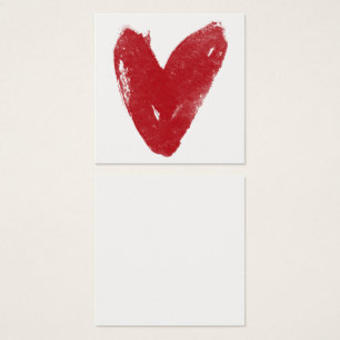 Simple, Red, Watercolor Heart 7 Wee Note Cards