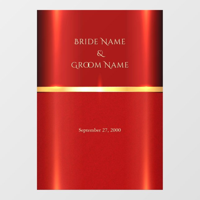 Simple Red Wedding Floor Decal (Front)