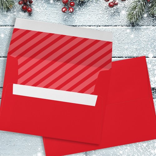 Simple Red Whimsical Cute Stripes Fun Envelope