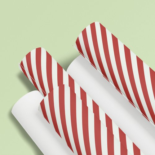 Simple Red Whimsical Striped Cute Minimalist Fun Wrapping Paper