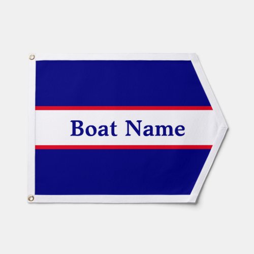 Simple Red White and Blue Boat Name  Pennant