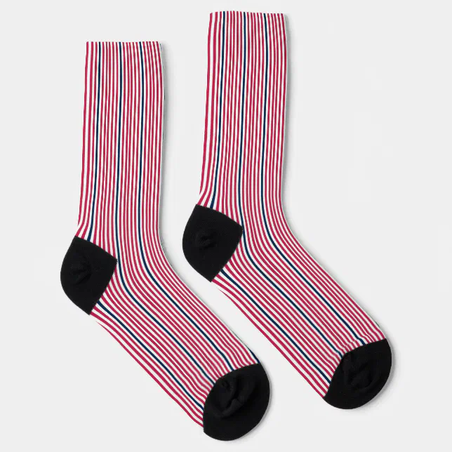 Check Vertical Logo Socks, White/Red