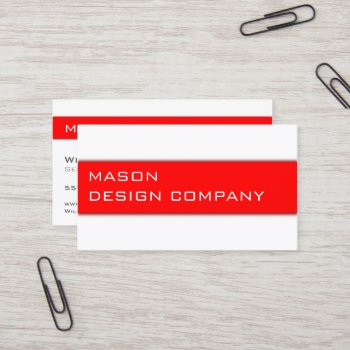 Simple Red & White Corporate Stylish Card by ImageAustralia at Zazzle