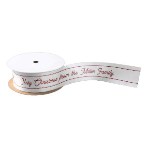 Simple Red White Festive Ribbon custom text