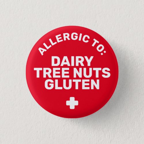 Simple Red White Food Allergy Medical Alert Button