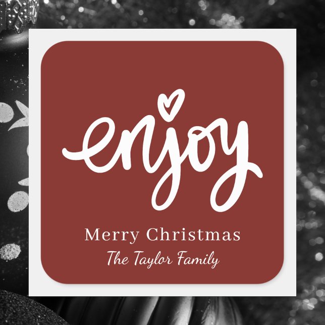 Simple Red & White Minimal Christmas Baking  Square Sticker (Creator Uploaded)