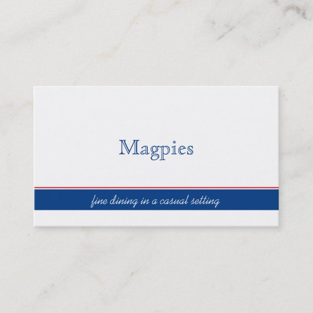 Simple Red, White, Navy Stripe Business Cards (Front)