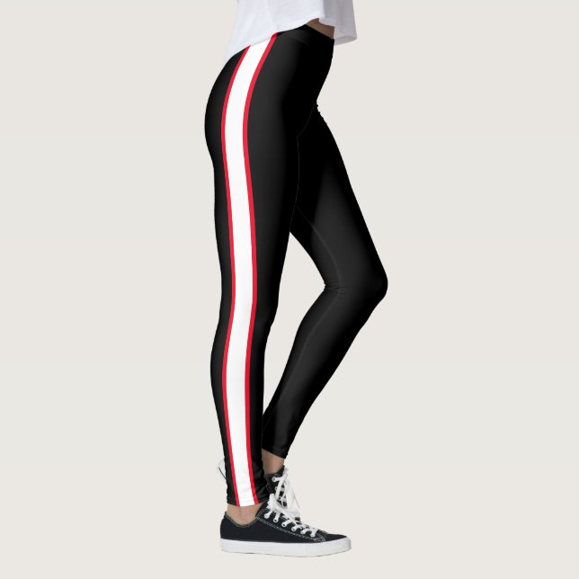 Simple Red/White Stripe Leggings (Right)