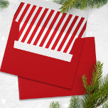 Simple Red White Whimsical Cute Minimalist Stripes Envelope<br><div class="desc">This design features a Christmas,  a simple red envelope with a return address printed on the back flap,  with a red and white,  candy cane stripes,  cute whimsical,  minimalist,  minimal 5x7 size.</div>