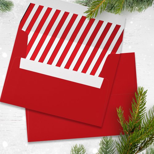 Simple Red White Whimsical Cute Minimalist Stripes Envelope