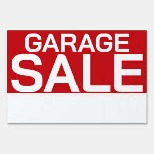 Simple Red & White Yard Sale for lawn or garden Sign