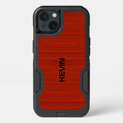Simple Red Wood Texture iPhone 13 Case