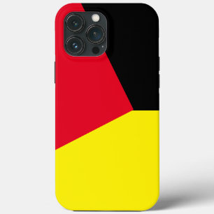 Simple Red & yellow geometric Color block on black iPhone 13 Pro Max Case