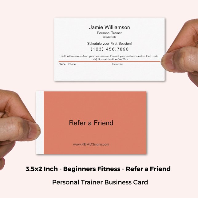 Simple Refer a Friend Burnt Orange & White Referral Card (3.5x2 Inch, Simple Refer a Friend Burnt Orange & White Referral Card)