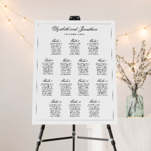 Simple Refined 14 Table Wedding Seating Chart Foam Board