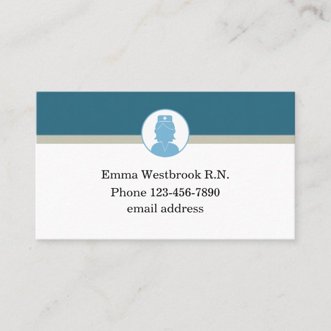 Simple Registered Nurse Contact Business Card (Front)