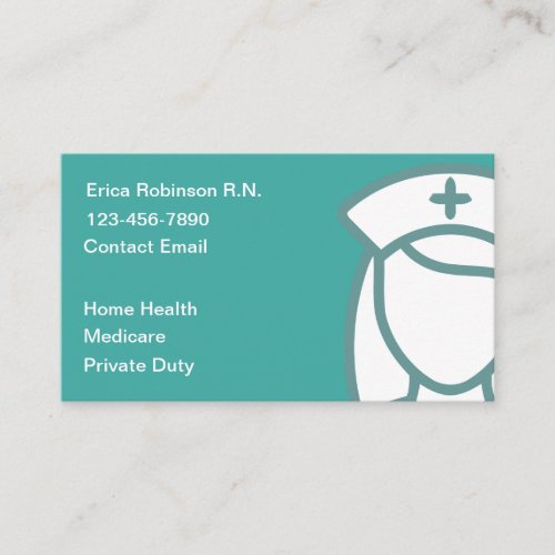 Simple Registered Nurse Medical Business Cards