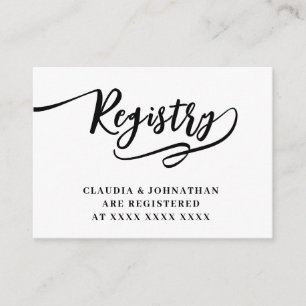 Simple Registry Bridal Shower Enclosure Card