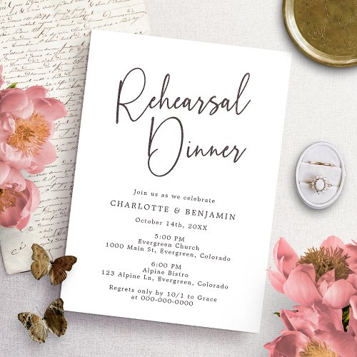 Simple Rehearsal Dinner Invitation