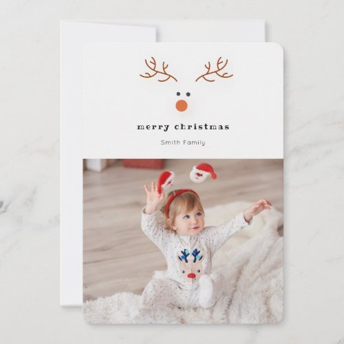 Simple Reindeer Holiday Photo Card