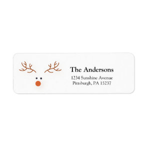 Simple Reindeer Return Address Label