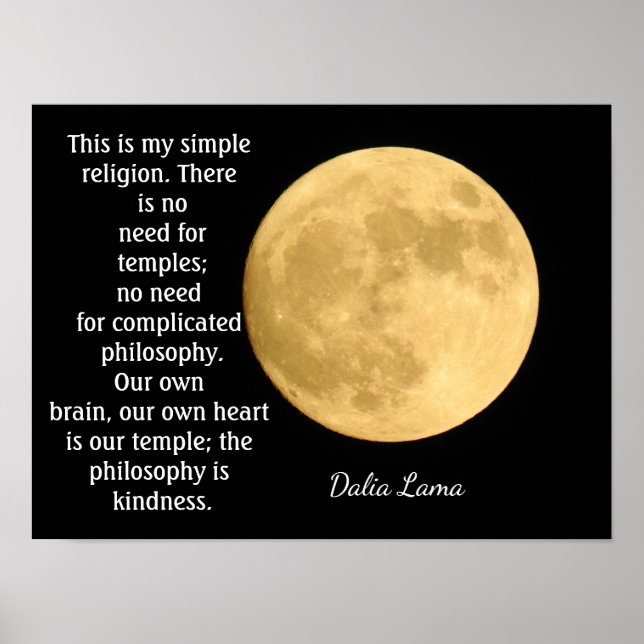 Simple Religion - Dalai Lama quote - art print (Front)