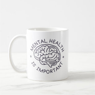 Simple Reminder Mental Health Brain Minimalist Coffee Mug